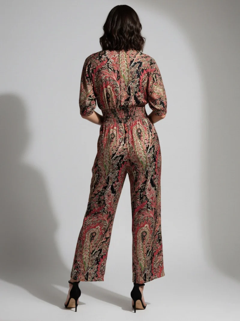 Outzidr  Grey Floral Print Jumpsuit for Women | Best Price UAE